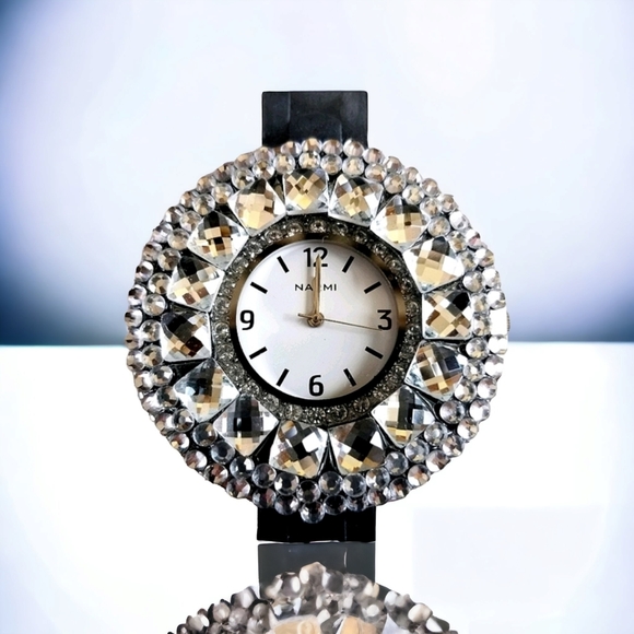 Narmi Crystal Rhinestone Silicone Band Watch - Picture 2 of 12